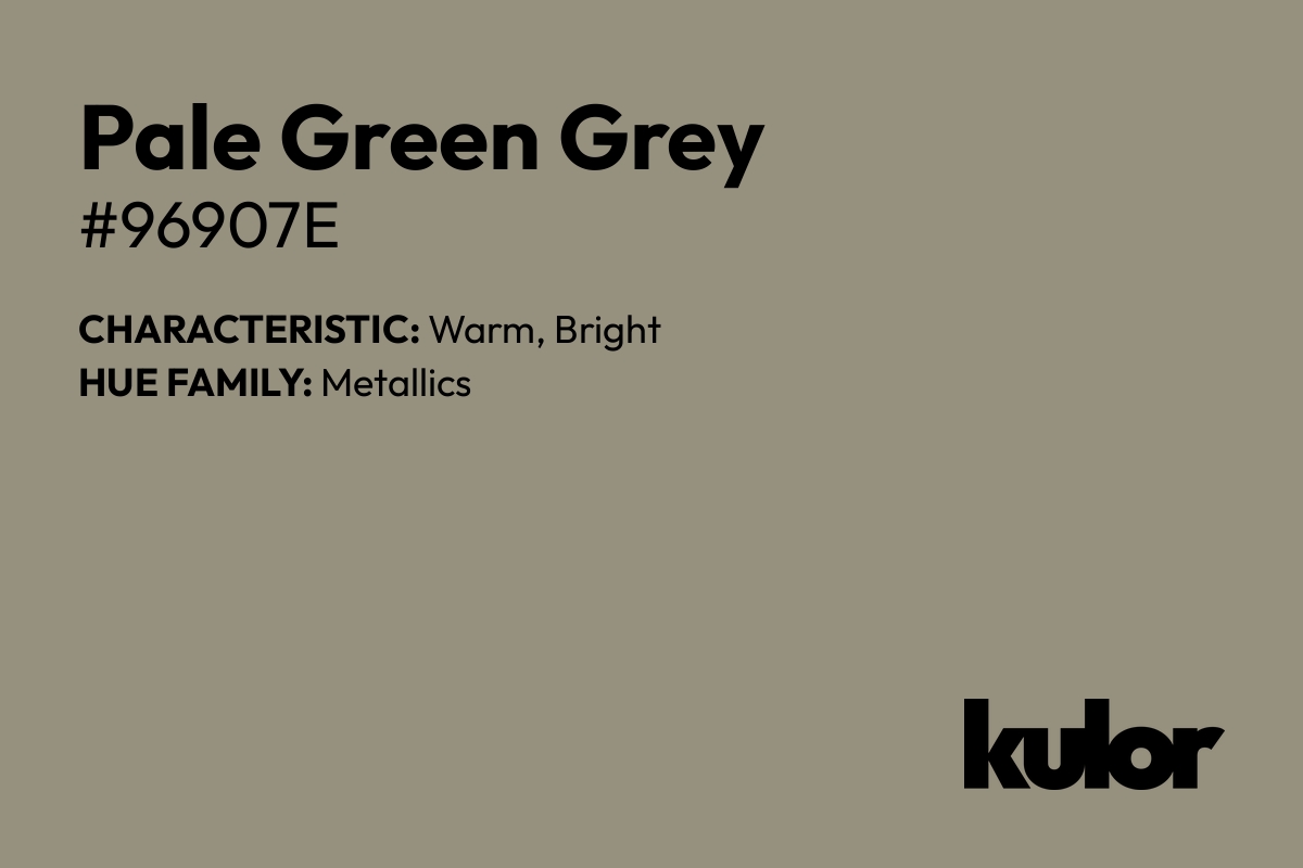 Pale Green Grey is a color with a HTML hex code of #96907e.