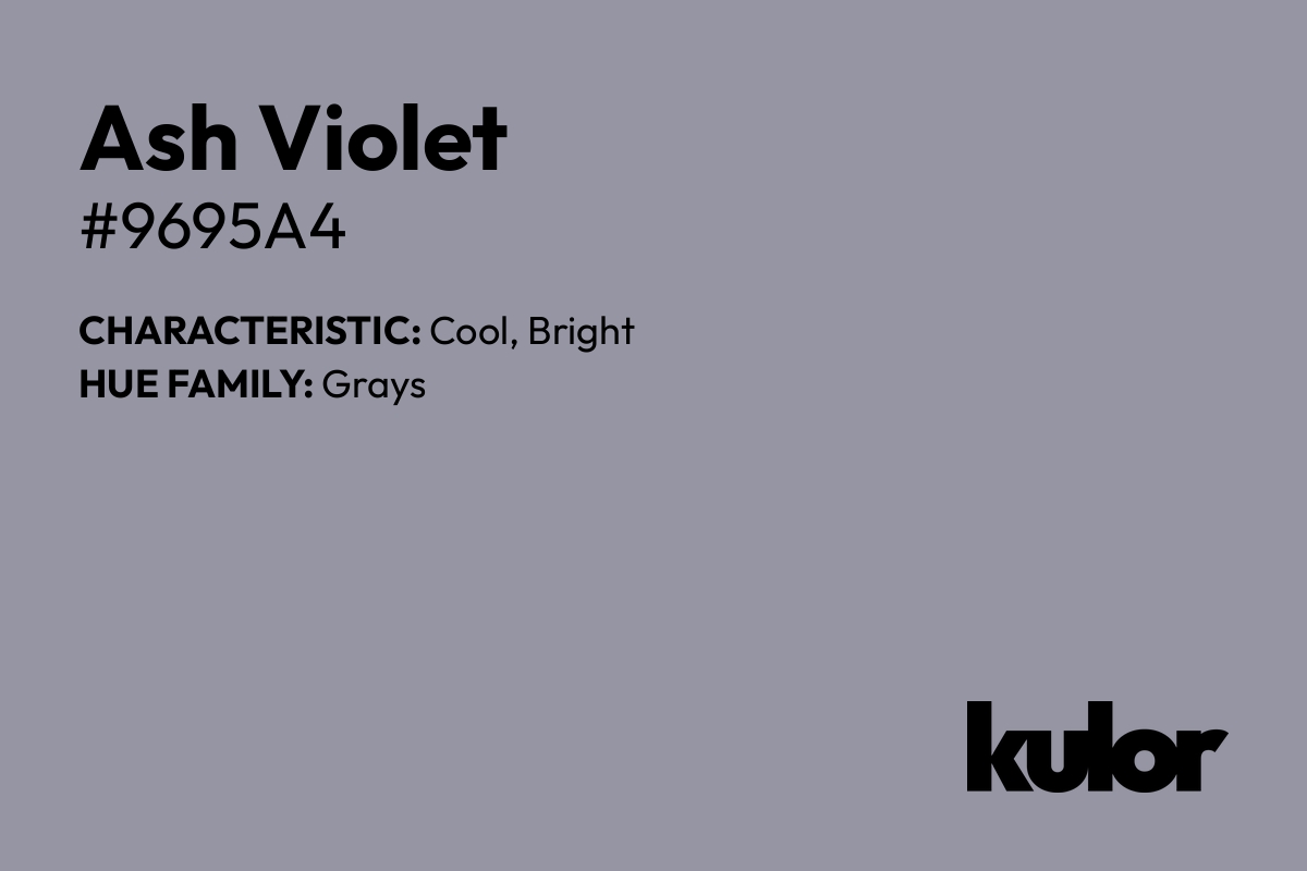 Ash Violet is a color with a HTML hex code of #9695a4.