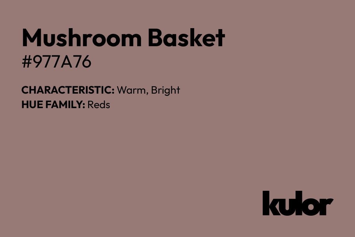 Mushroom Basket is a color with a HTML hex code of #977a76.