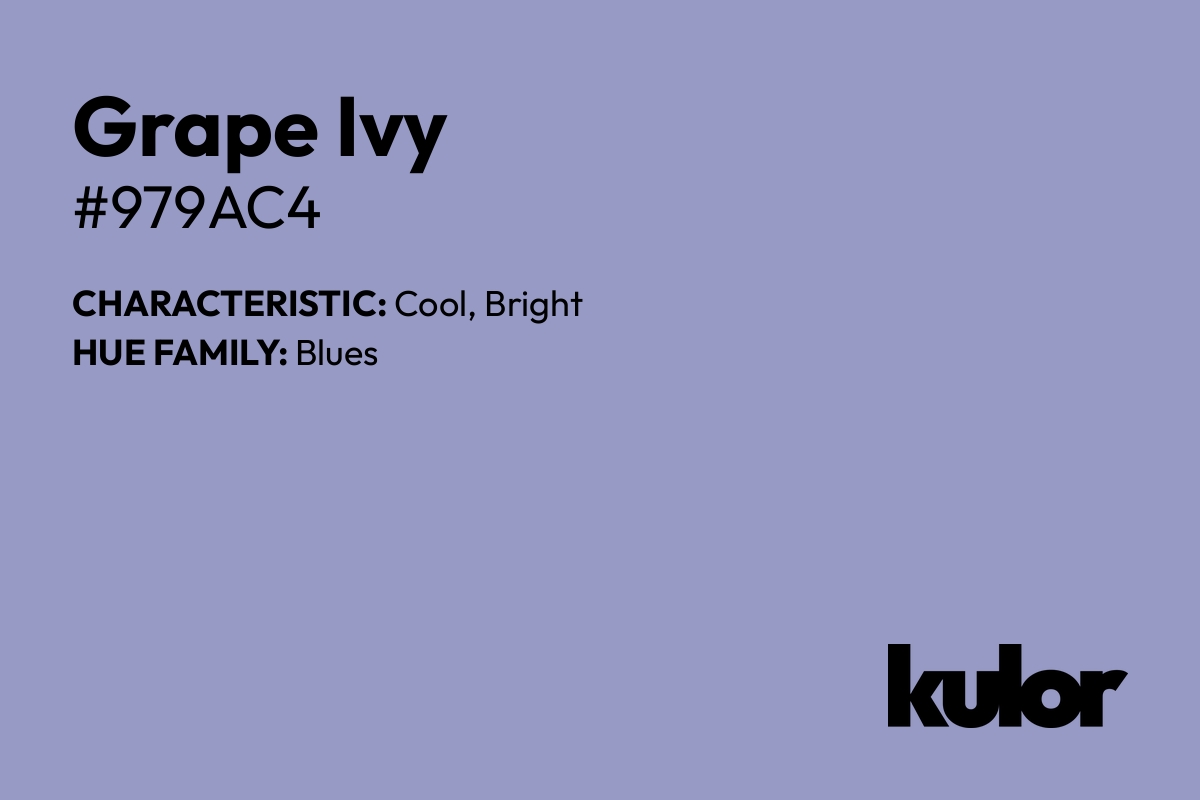 Grape Ivy is a color with a HTML hex code of #979ac4.