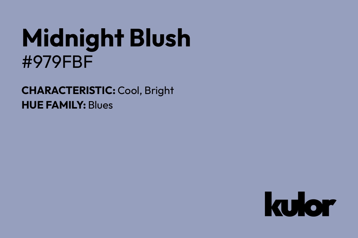 Midnight Blush is a color with a HTML hex code of #979fbf.