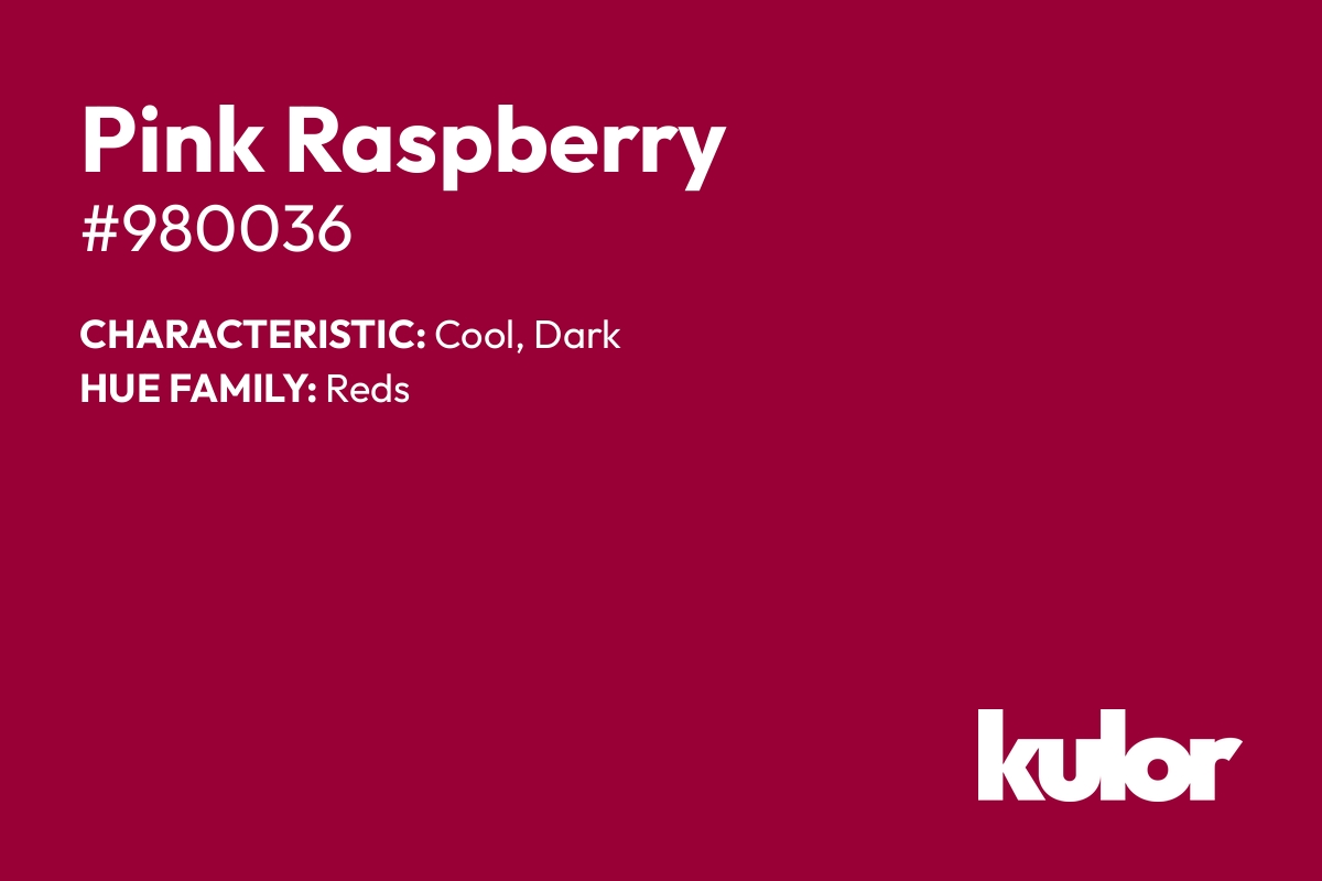 Pink Raspberry is a color with a HTML hex code of #980036.