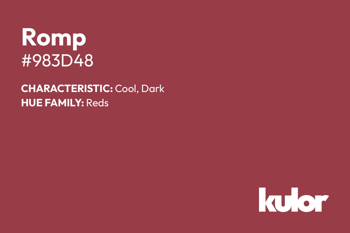 Romp is a color with a HTML hex code of #983d48.