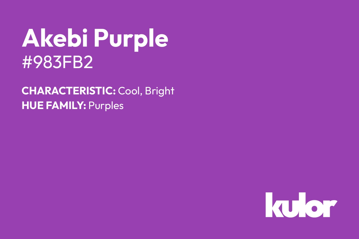 Akebi Purple is a color with a HTML hex code of #983fb2.