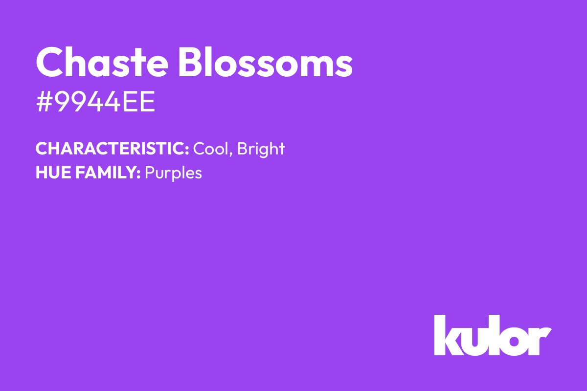 Chaste Blossoms is a color with a HTML hex code of #9944ee.