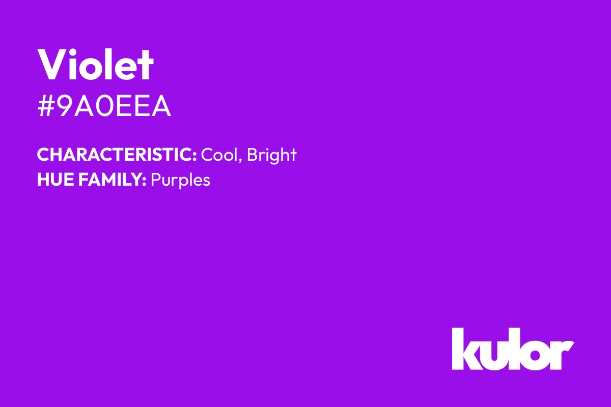 Violet is a color with a HTML hex code of #9a0eea.