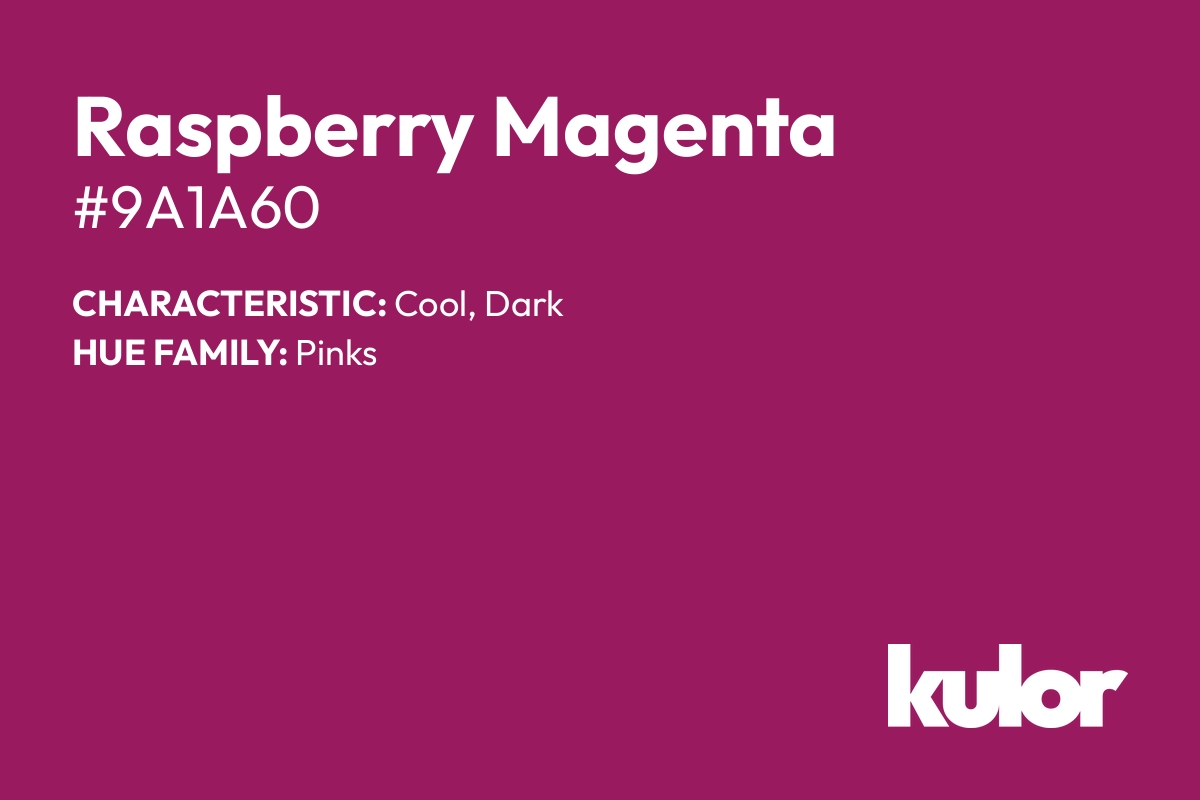 Raspberry Magenta is a color with a HTML hex code of #9a1a60.