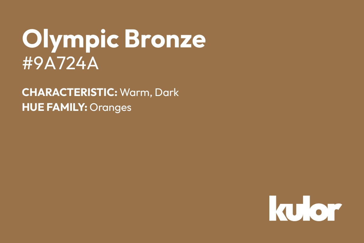 Olympic Bronze is a color with a HTML hex code of #9a724a.