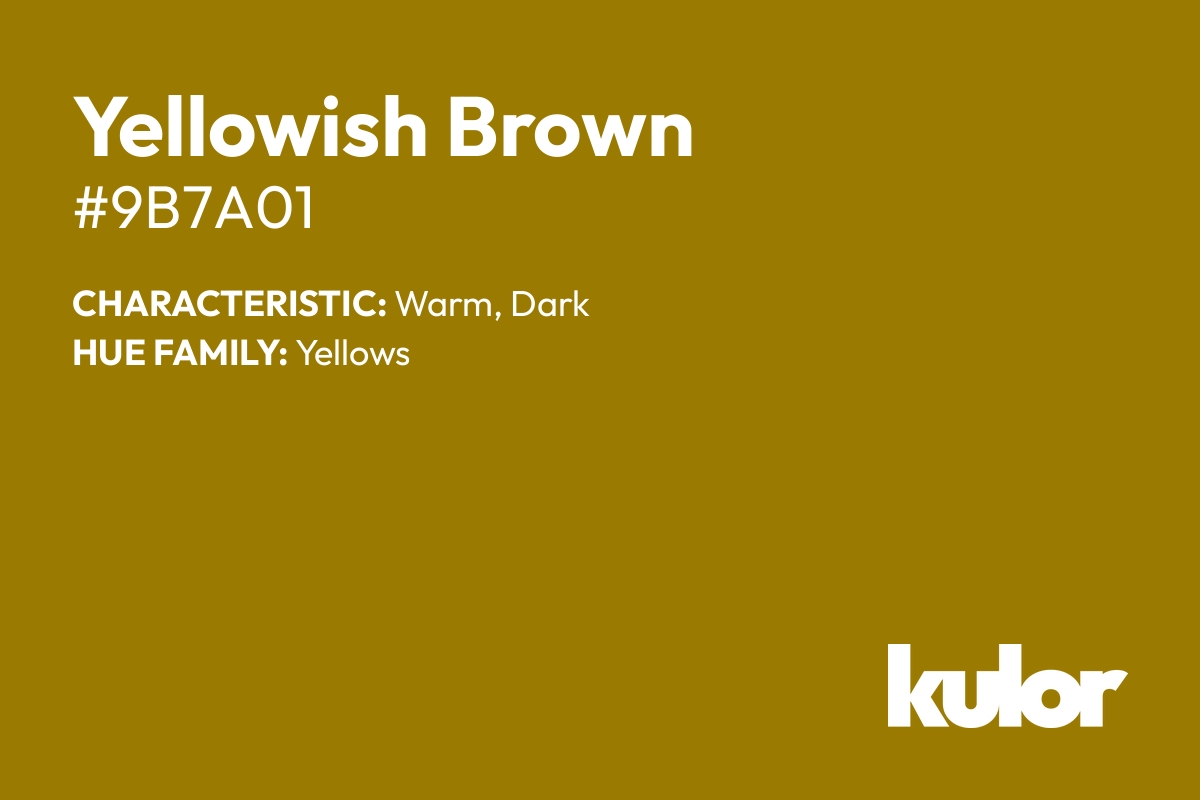 Yellowish Brown is a color with a HTML hex code of #9b7a01.