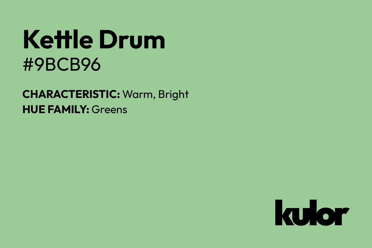 Kettle Drum is a color with a HTML hex code of #9bcb96.