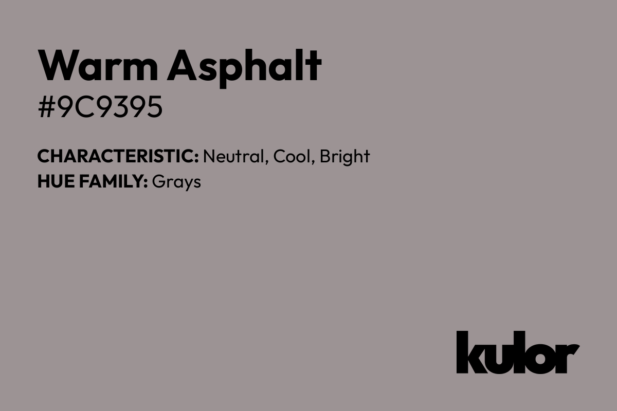 Warm Asphalt is a color with a HTML hex code of #9c9395.