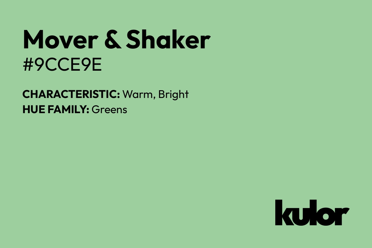 Mover & Shaker is a color with a HTML hex code of #9cce9e.