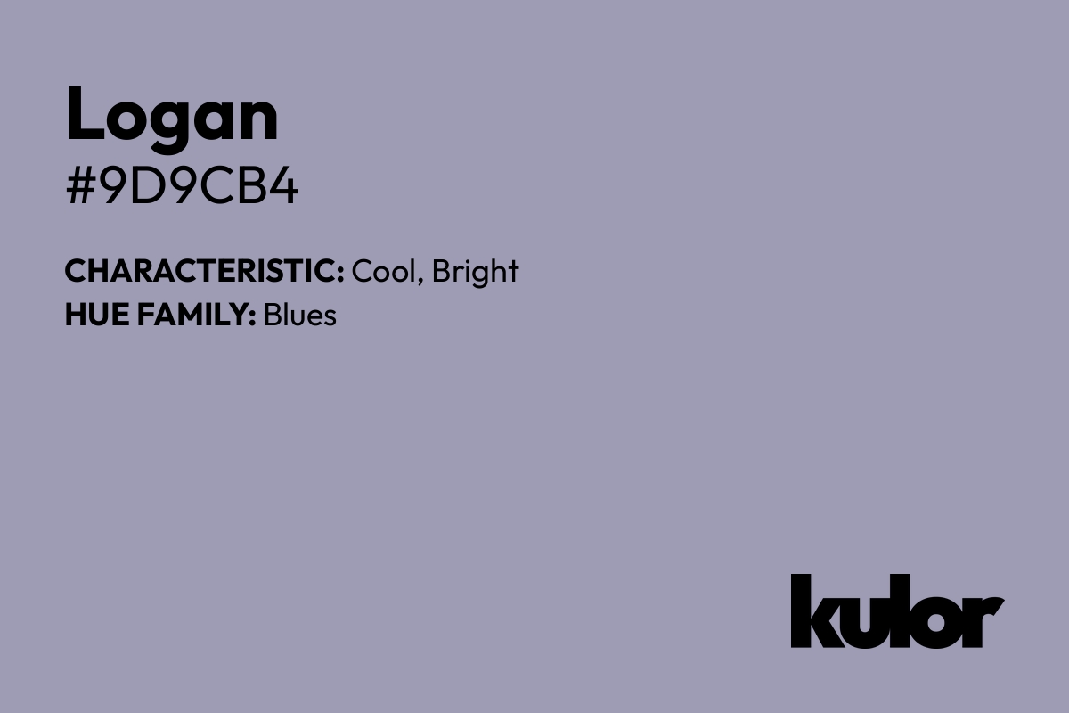 Logan is a color with a HTML hex code of #9d9cb4.