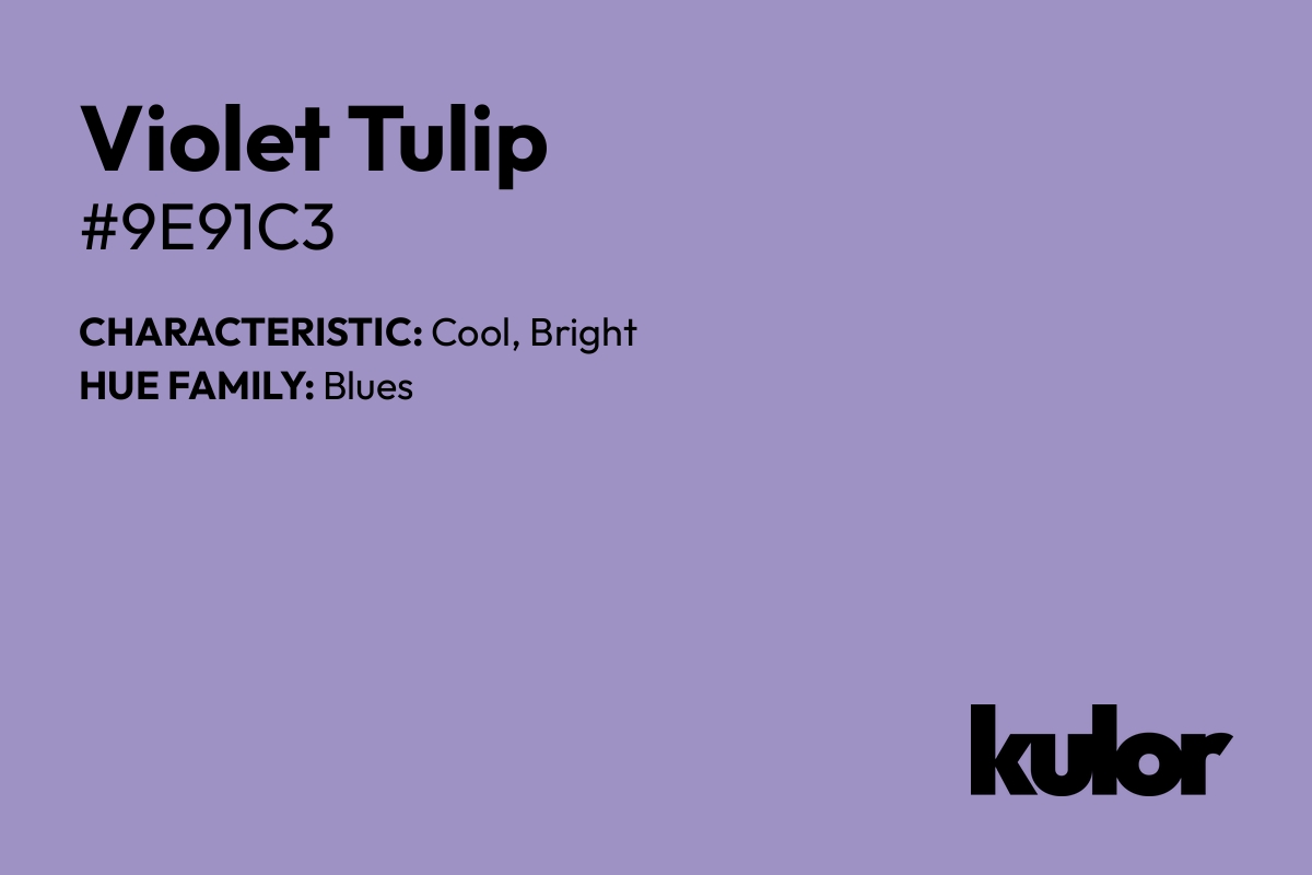 Violet Tulip is a color with a HTML hex code of #9e91c3.