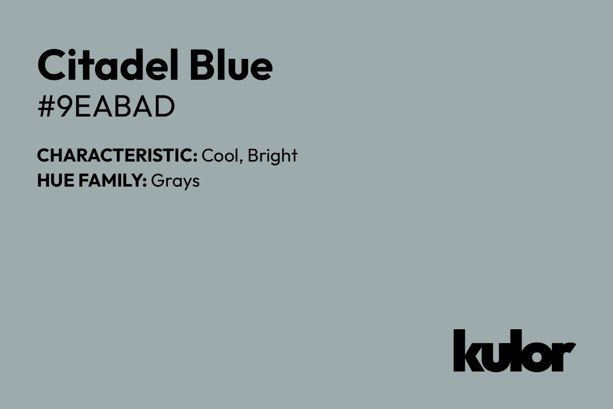 Citadel Blue is a color with a HTML hex code of #9eabad.