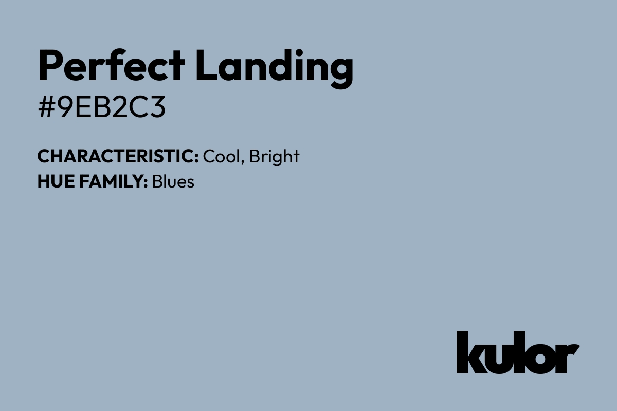 Perfect Landing is a color with a HTML hex code of #9eb2c3.