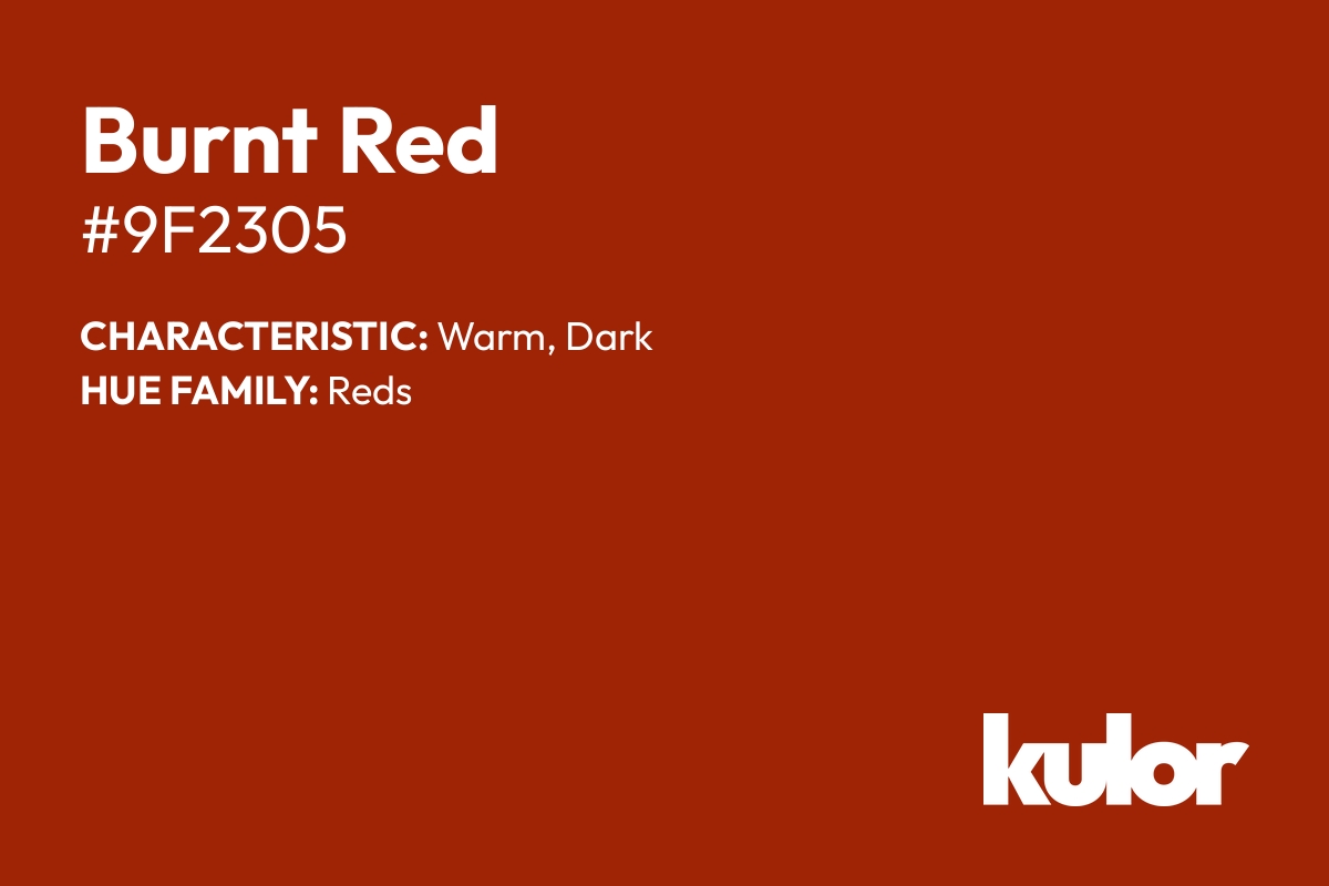 Burnt Red is a color with a HTML hex code of #9f2305.