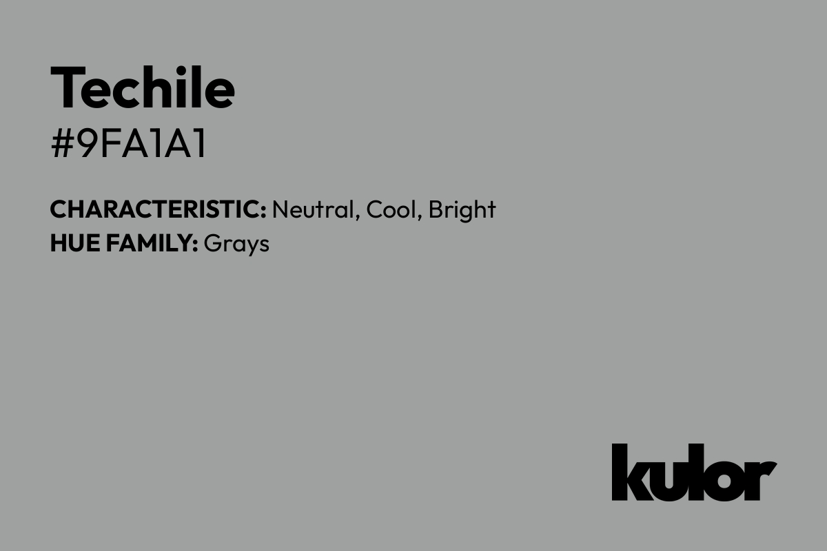 Techile is a color with a HTML hex code of #9fa1a1.