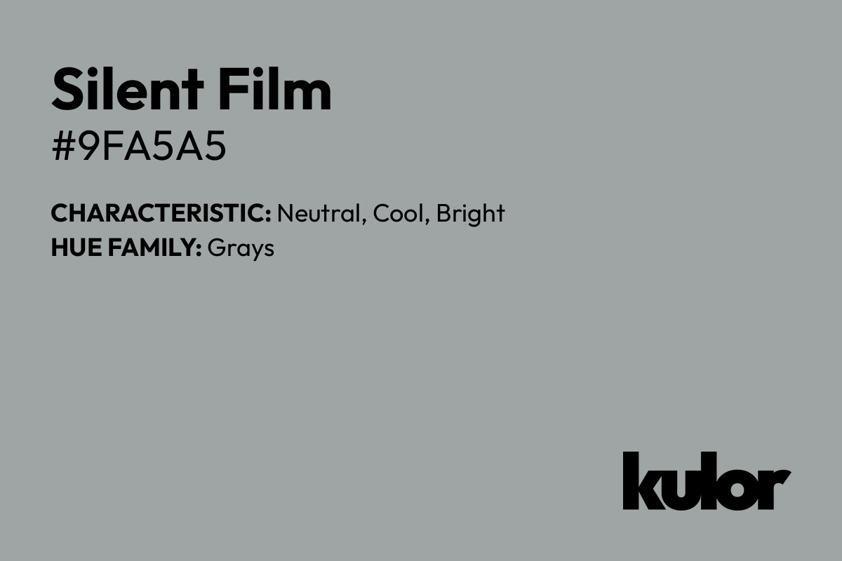 Silent Film is a color with a HTML hex code of #9fa5a5.