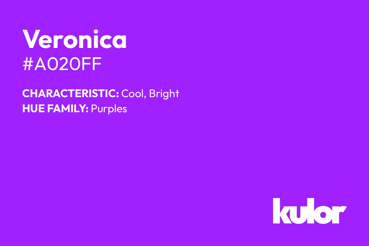 Veronica is a color with a HTML hex code of #a020ff.