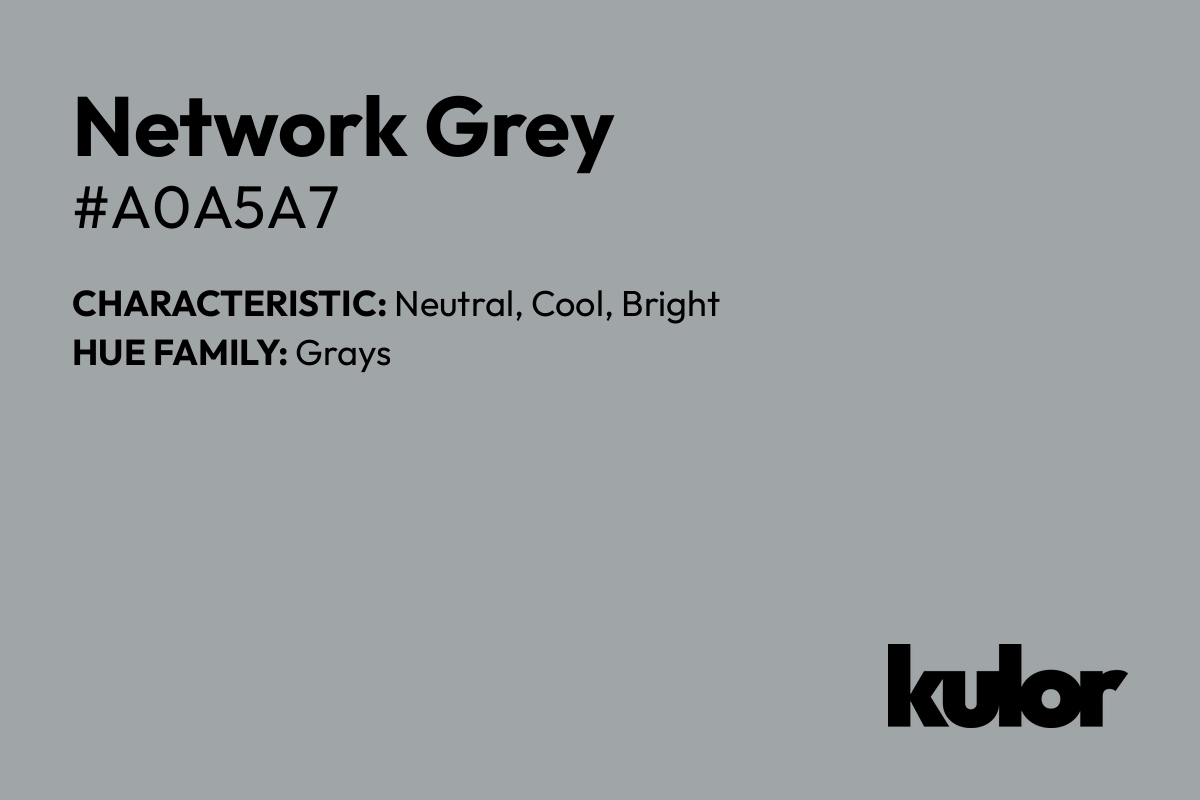 Network Grey is a color with a HTML hex code of #a0a5a7.