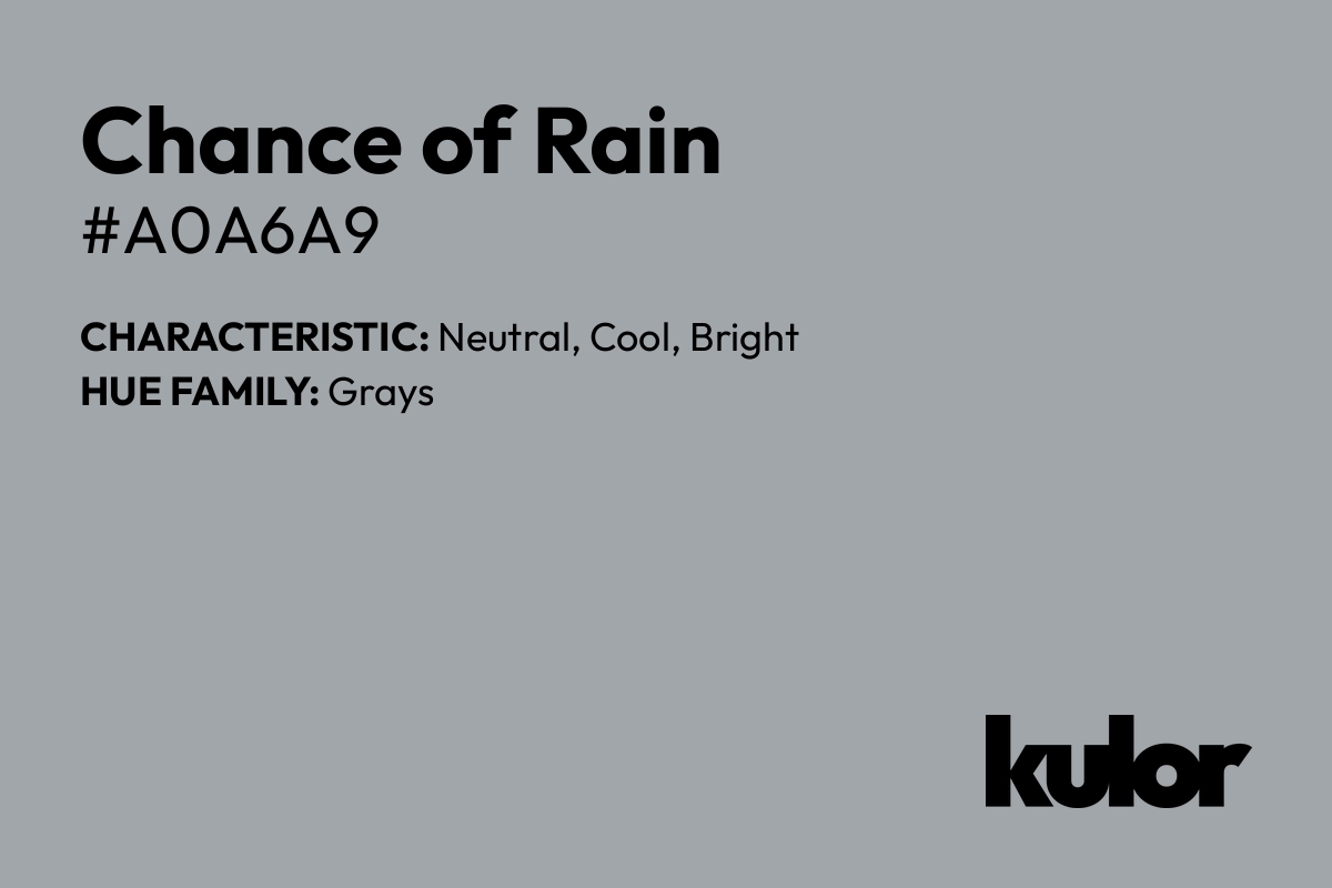 Chance of Rain is a color with a HTML hex code of #a0a6a9.