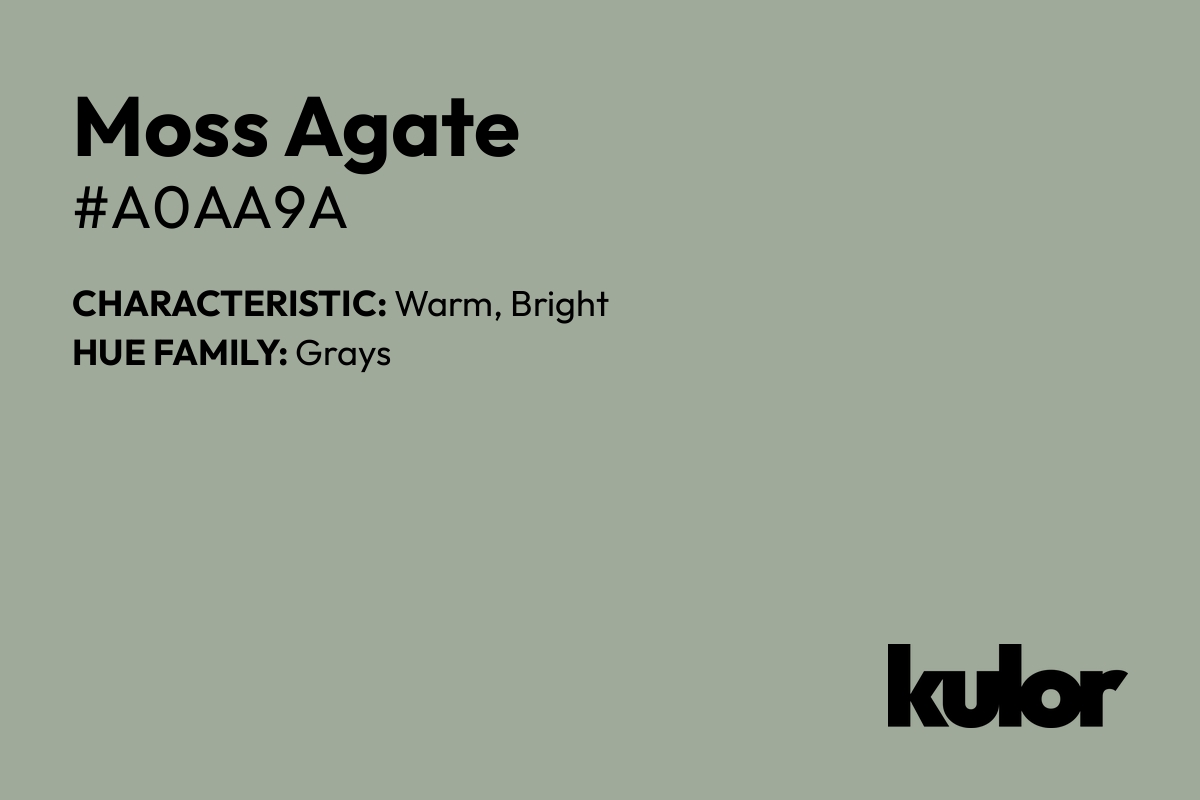 Moss Agate is a color with a HTML hex code of #a0aa9a.