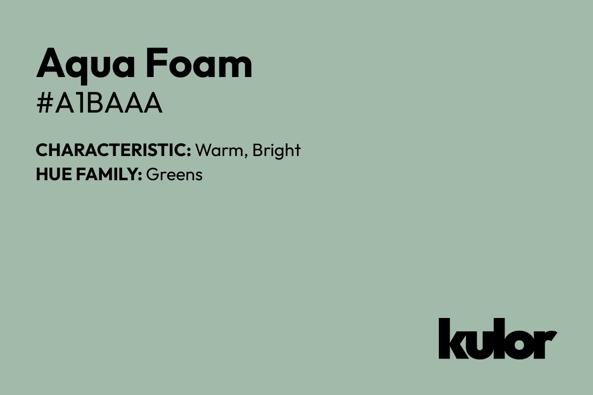 Aqua Foam is a color with a HTML hex code of #a1baaa.