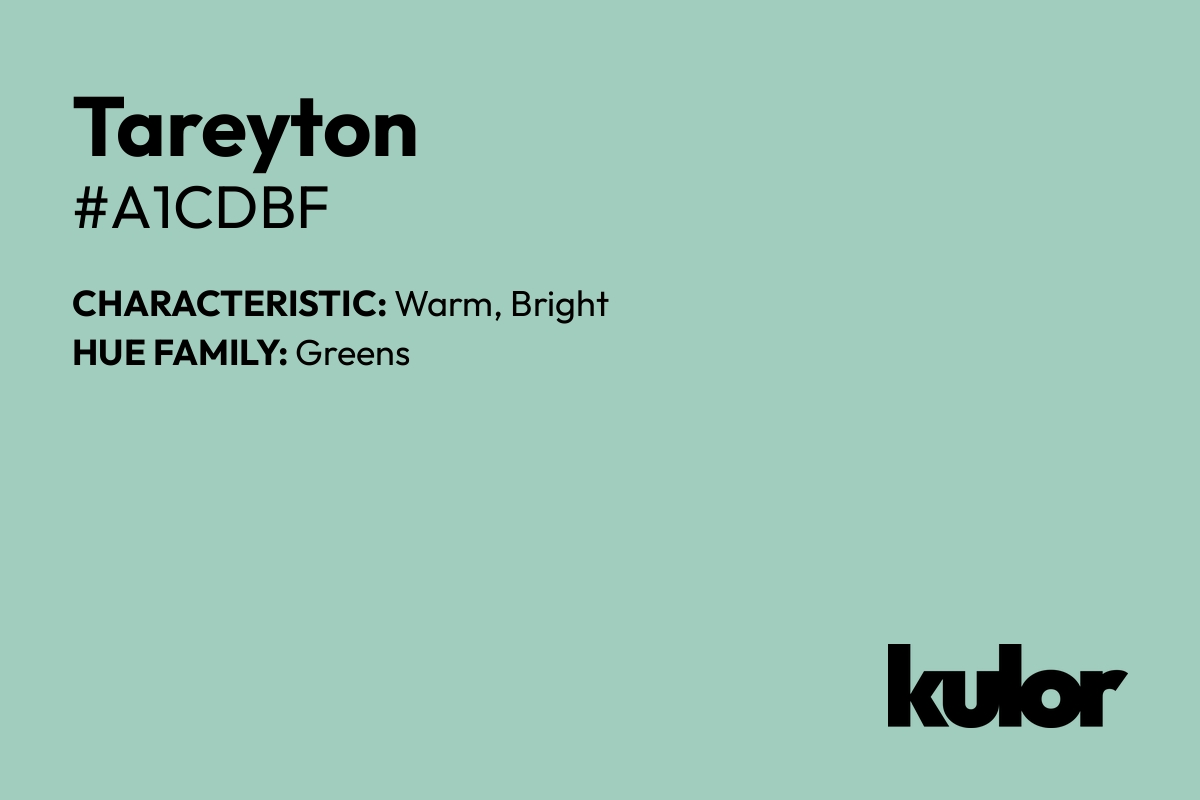 Tareyton is a color with a HTML hex code of #a1cdbf.