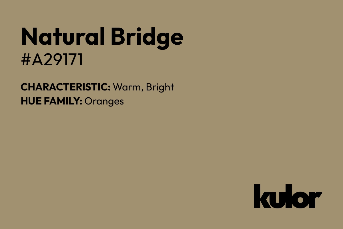 Natural Bridge is a color with a HTML hex code of #a29171.