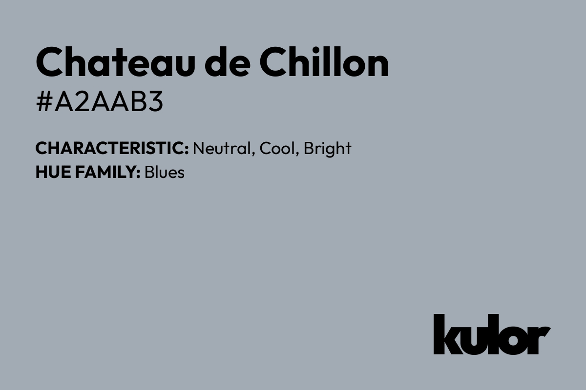 Chateau de Chillon is a color with a HTML hex code of #a2aab3.