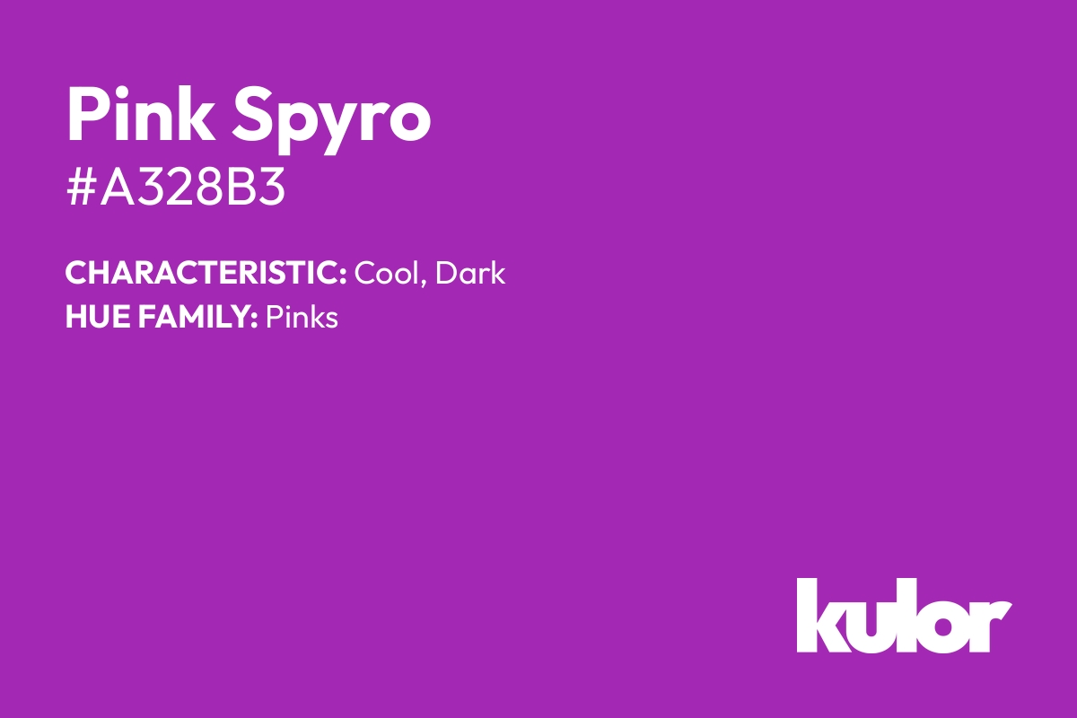 Pink Spyro is a color with a HTML hex code of #a328b3.