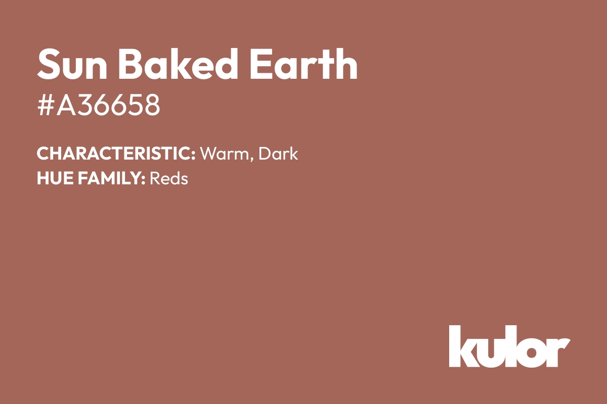 Sun Baked Earth is a color with a HTML hex code of #a36658.