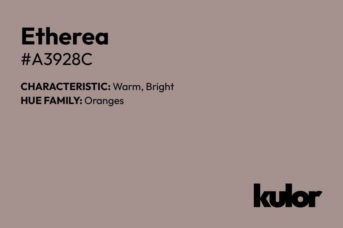 Etherea is a color with a HTML hex code of #a3928c.