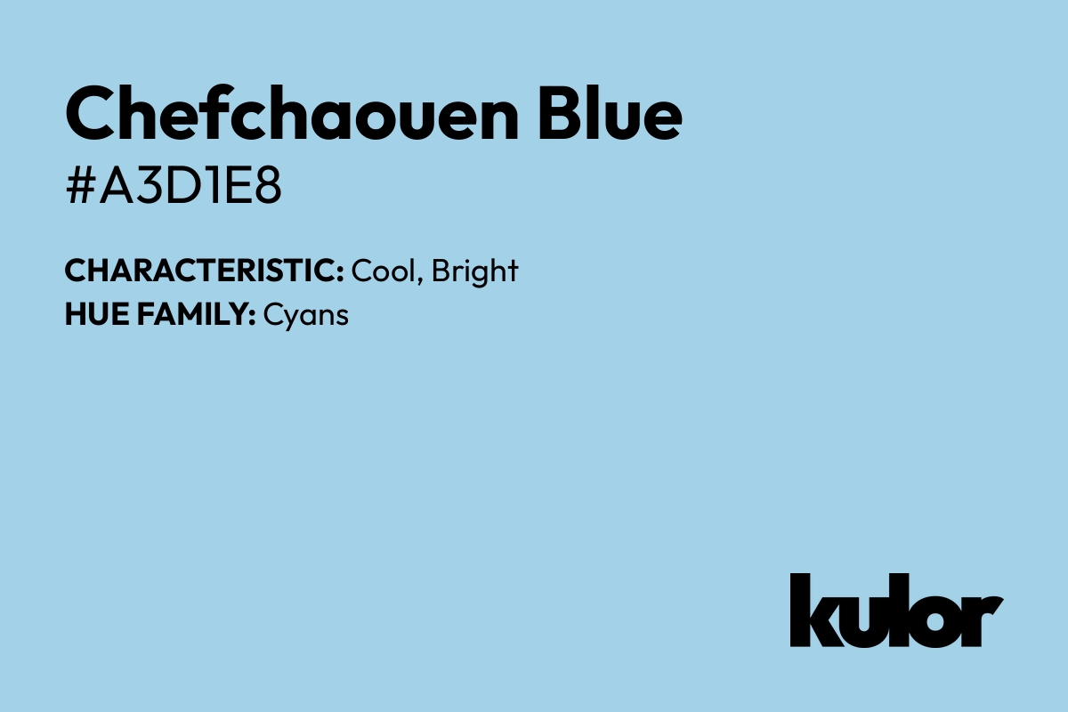 Chefchaouen Blue is a color with a HTML hex code of #a3d1e8.