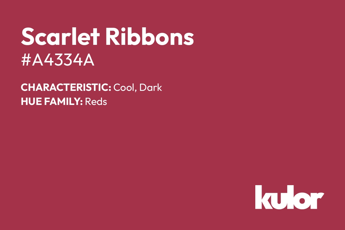 Scarlet Ribbons is a color with a HTML hex code of #a4334a.