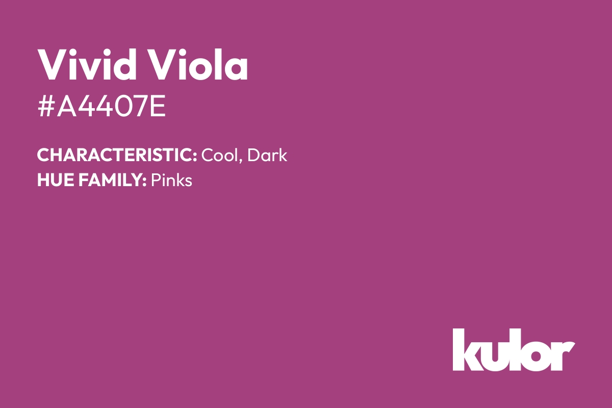 Vivid Viola is a color with a HTML hex code of #a4407e.