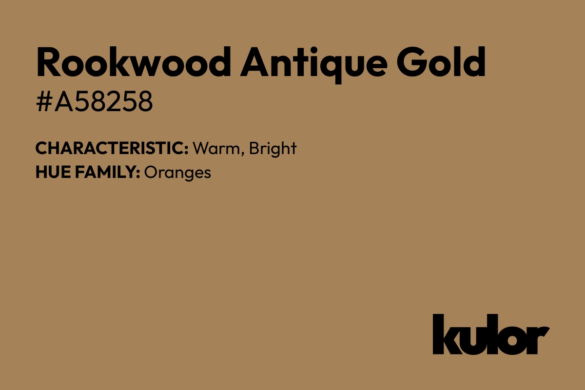 Rookwood Antique Gold is a color with a HTML hex code of #a58258.