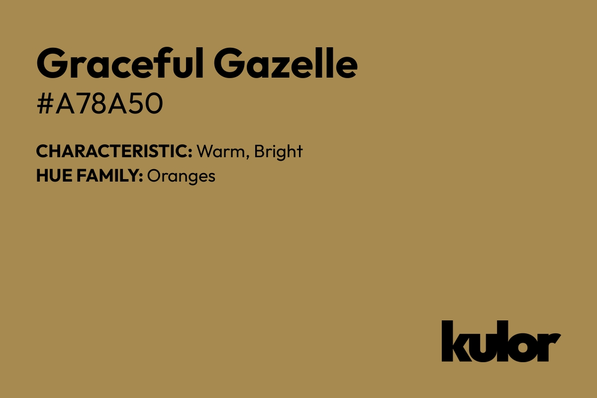 Graceful Gazelle is a color with a HTML hex code of #a78a50.