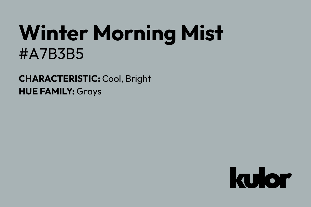 Winter Morning Mist is a color with a HTML hex code of #a7b3b5.