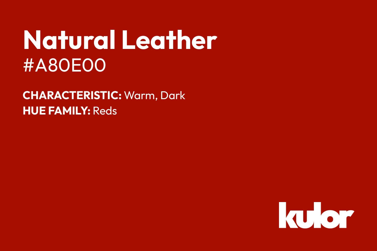 Natural Leather is a color with a HTML hex code of #a80e00.