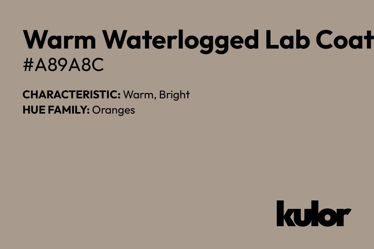 Warm Waterlogged Lab Coat is a color with a HTML hex code of #a89a8c.