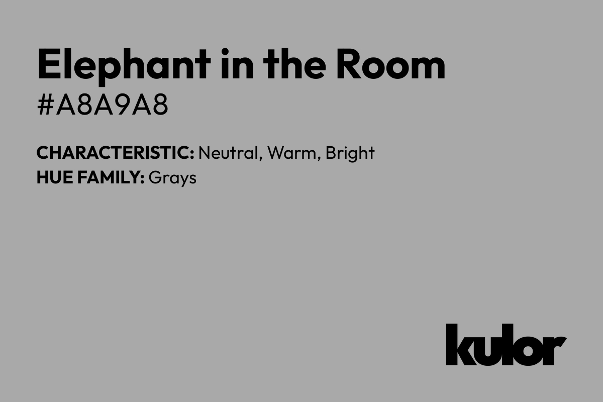 Elephant in the Room is a color with a HTML hex code of #a8a9a8.