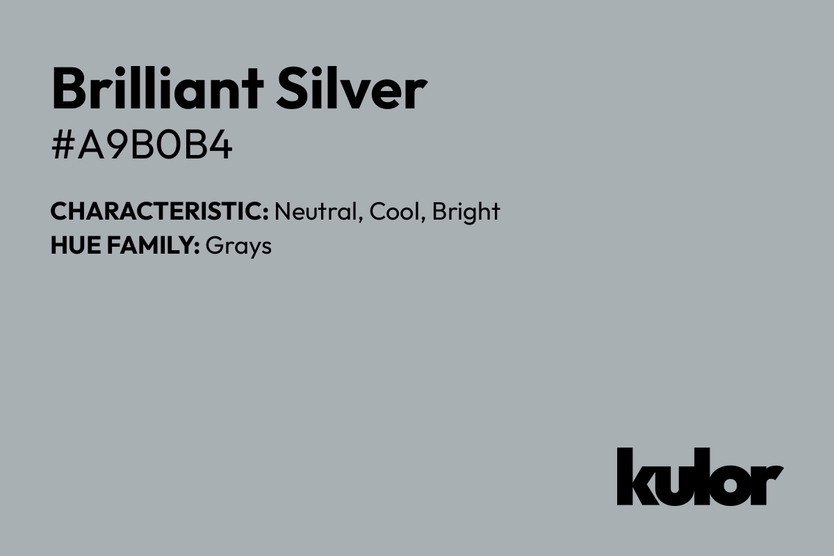 Brilliant Silver is a color with a HTML hex code of #a9b0b4.