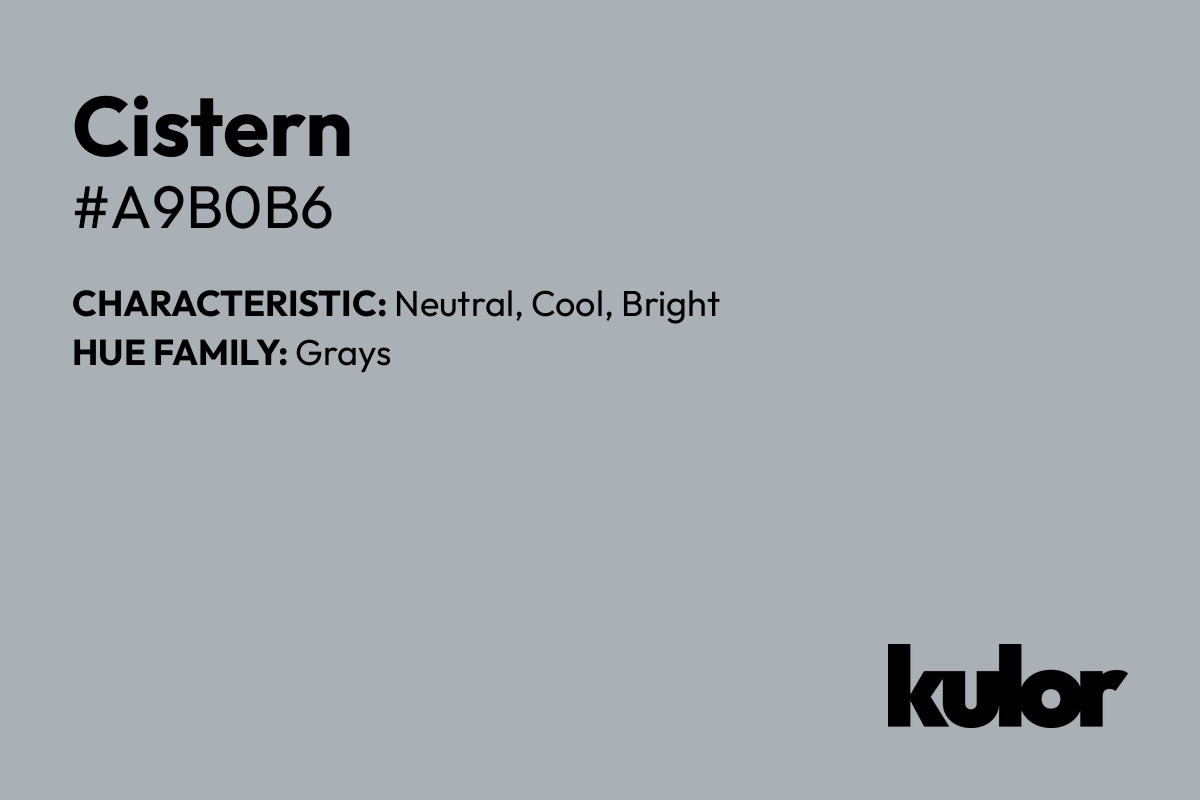 Cistern is a color with a HTML hex code of #a9b0b6.