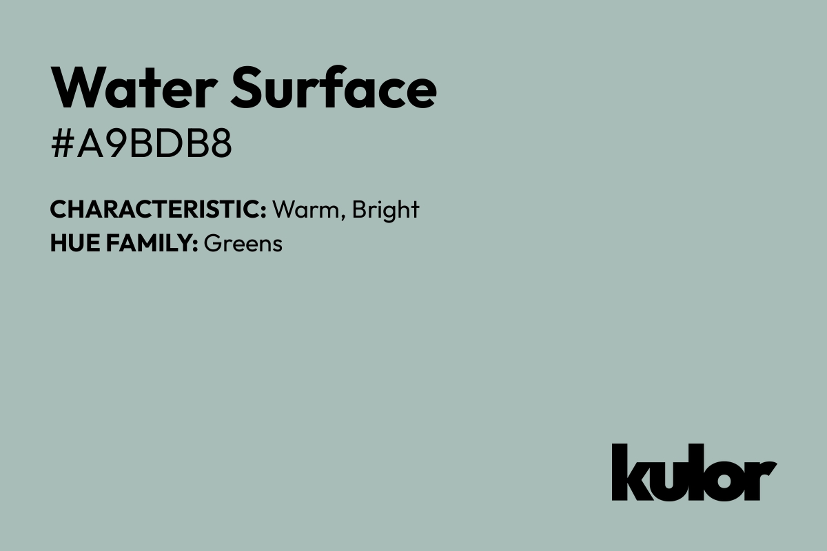 Water Surface is a color with a HTML hex code of #a9bdb8.