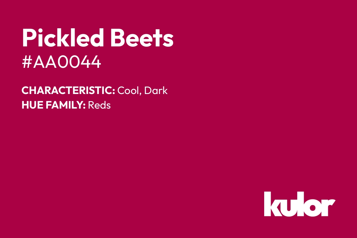 Pickled Beets is a color with a HTML hex code of #aa0044.