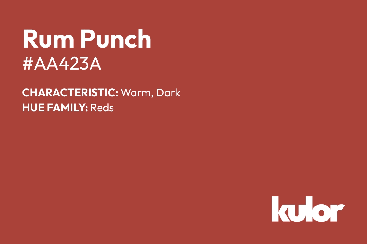 Rum Punch is a color with a HTML hex code of #aa423a.