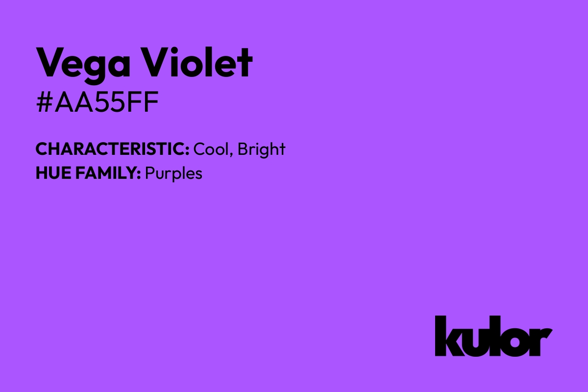 Vega Violet is a color with a HTML hex code of #aa55ff.