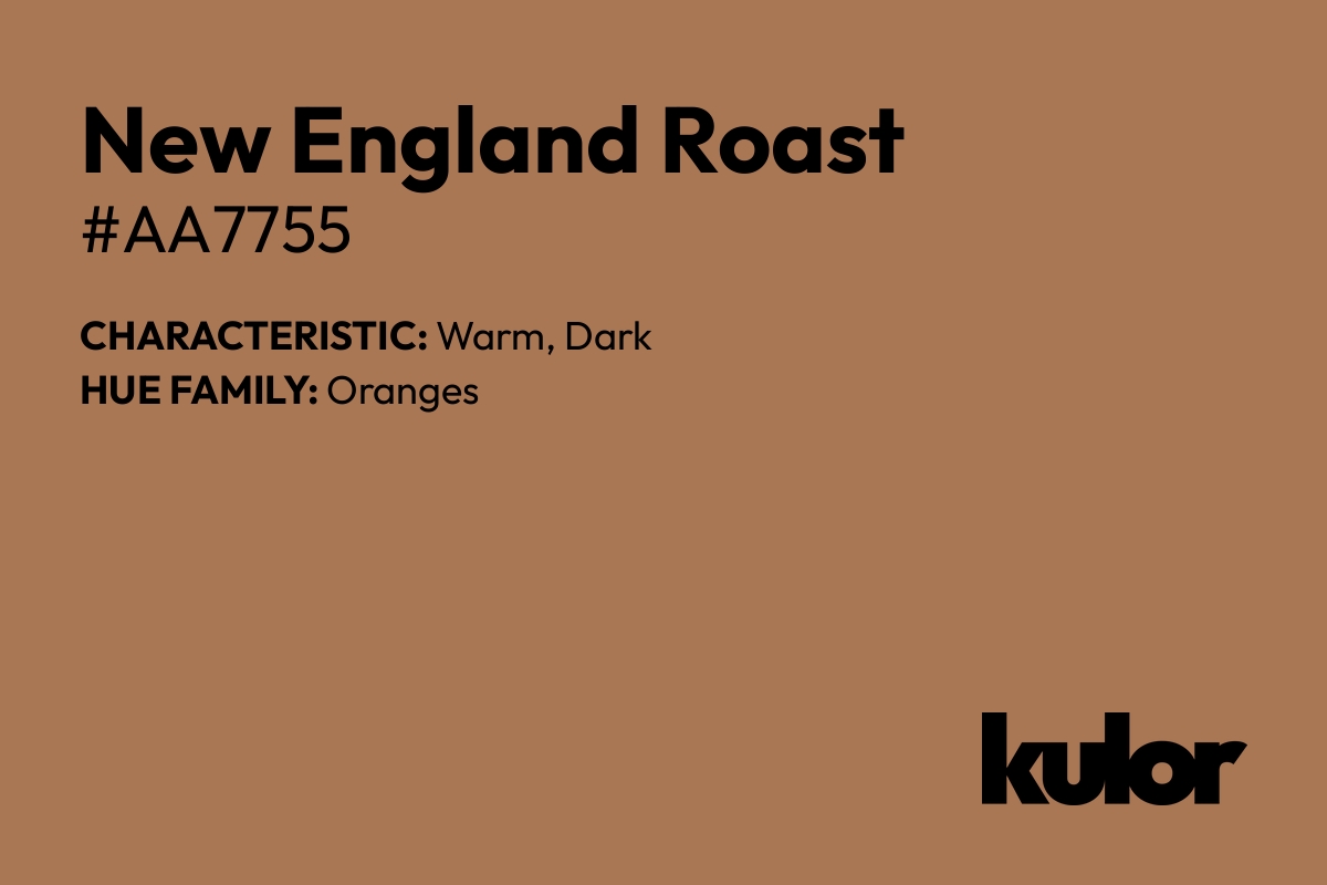 New England Roast is a color with a HTML hex code of #aa7755.